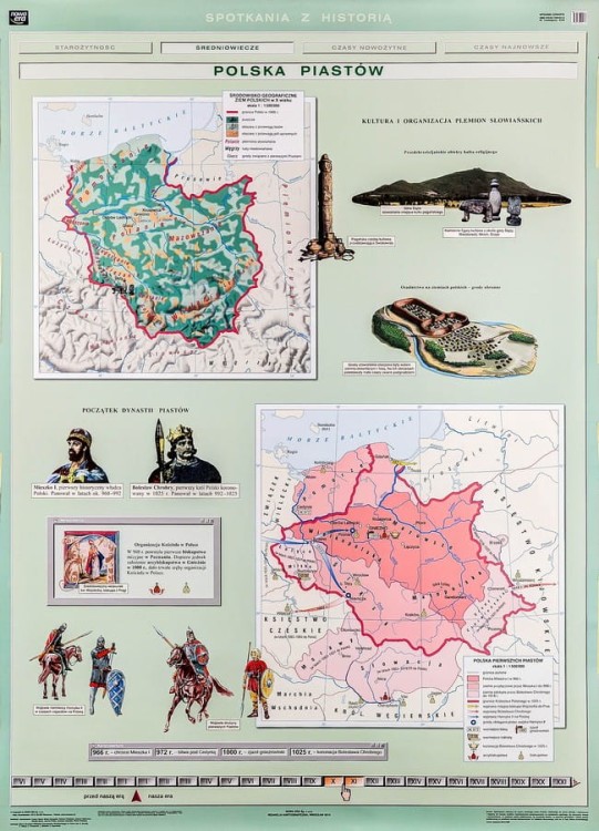 Polska Piastów mapa ścienna Nowe Era I strona