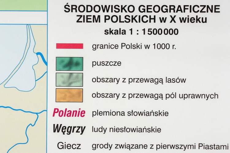 Polska Piastów mapa ścienna Nowe Era fragment 9