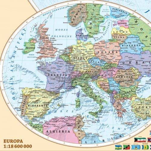 Świat. Mapa polityczna, puzzle. 2000 elementów. Producent: ArtGlob. Fragment 3