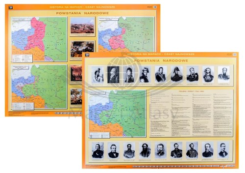 Polska powstania narodowe mapa ścienna Nowa Era
