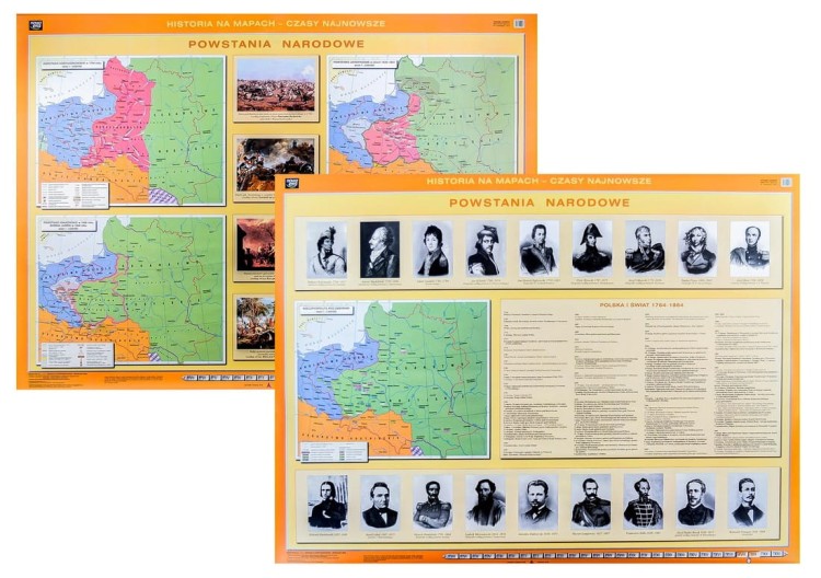 Polska powstania narodowe mapa ścienna Nowa Era