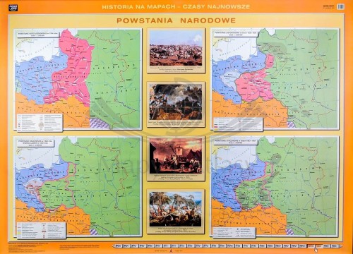 Polska powstania narodowe mapa ścienna Nowa Era I strona