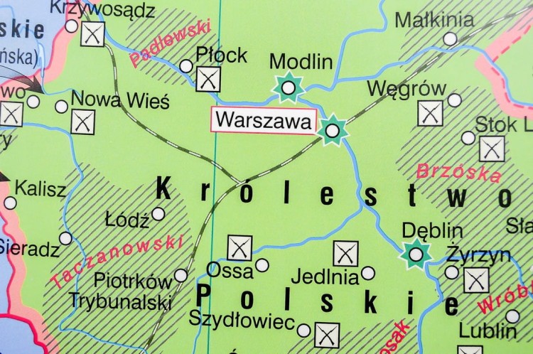 Polska powstania narodowe mapa ścienna Nowa Era fragment 8