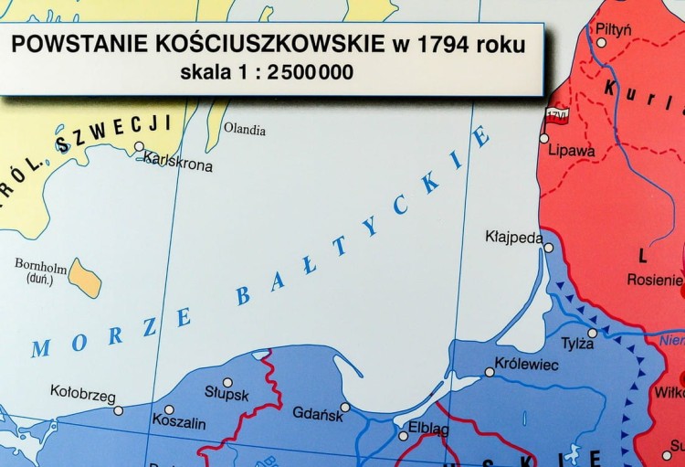 Polska powstania narodowe mapa ścienna Nowa Era fragment 12