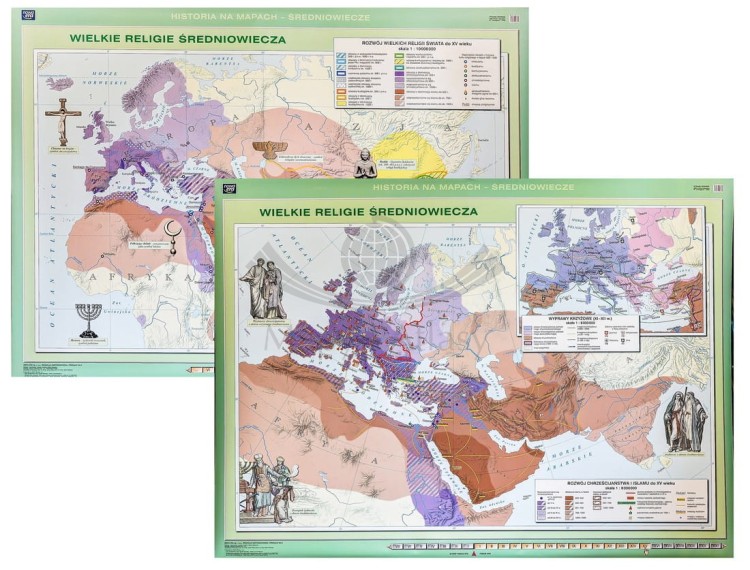 Wielkie religie średniowiecza mapa Nowa Era ścienna