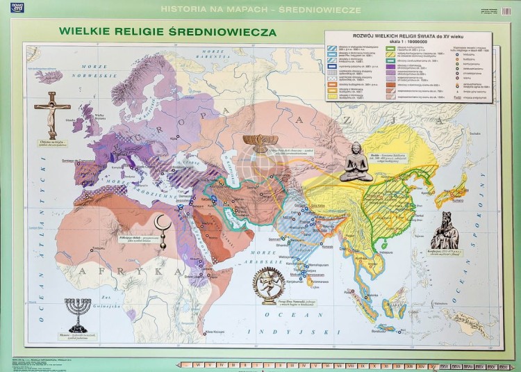 Wielkie religie średniowiecza mapa ścienna Nowa Era I strona
