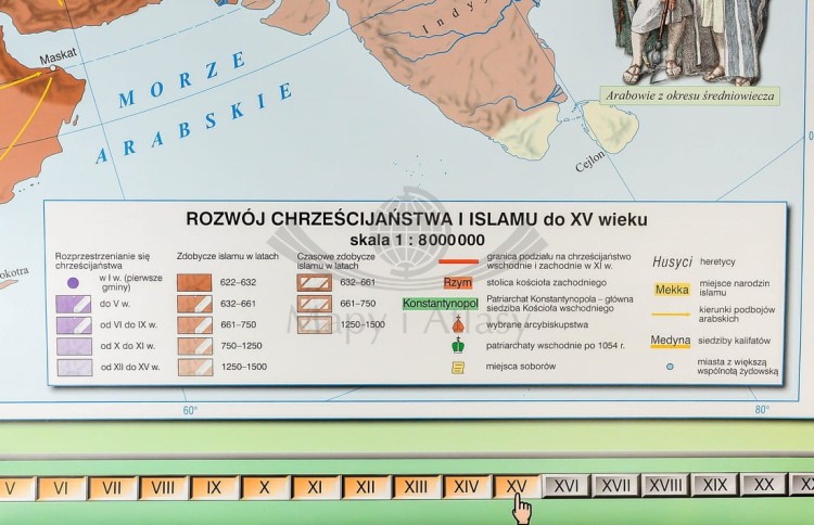 Wielkie religie średniowiecza mapa ścienna Nowa Era fragment