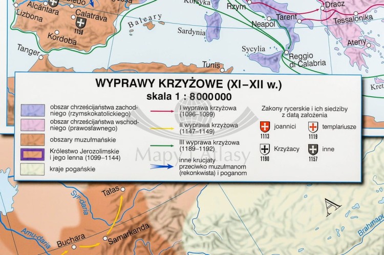 Wielkie religie średniowiecza mapa ścienna Nowa Era fragment 2