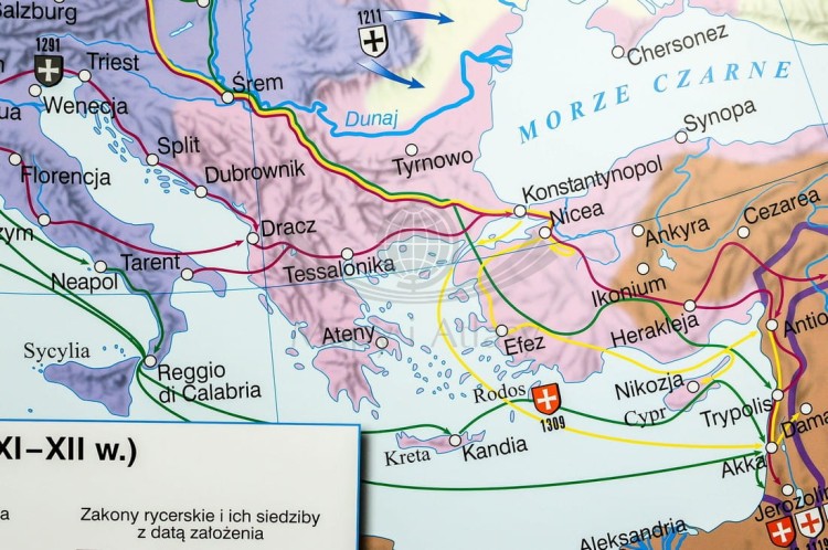 Wielkie religie średniowiecza mapa ścienna Nowa Era fragment 4