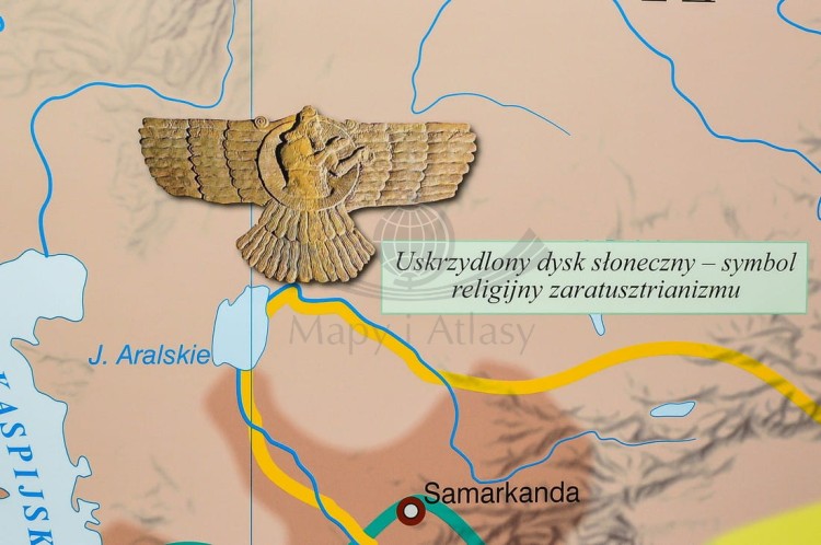 Wielkie religie średniowiecza mapa ścienna Nowa Era fragment 7