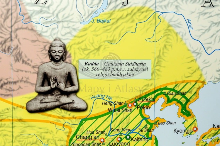 Wielkie religie średniowiecza mapa ścienna Nowa Era fragment 9