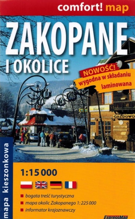 Zakopane i okolice 1:15 000. Laminowana mapa turystyczna / Plan miasta wydawnictwa ExpressMap. Okładka