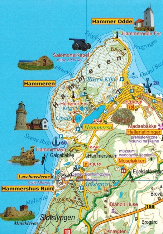 Bornholm Mapa turystyczna Galileos fragment 1