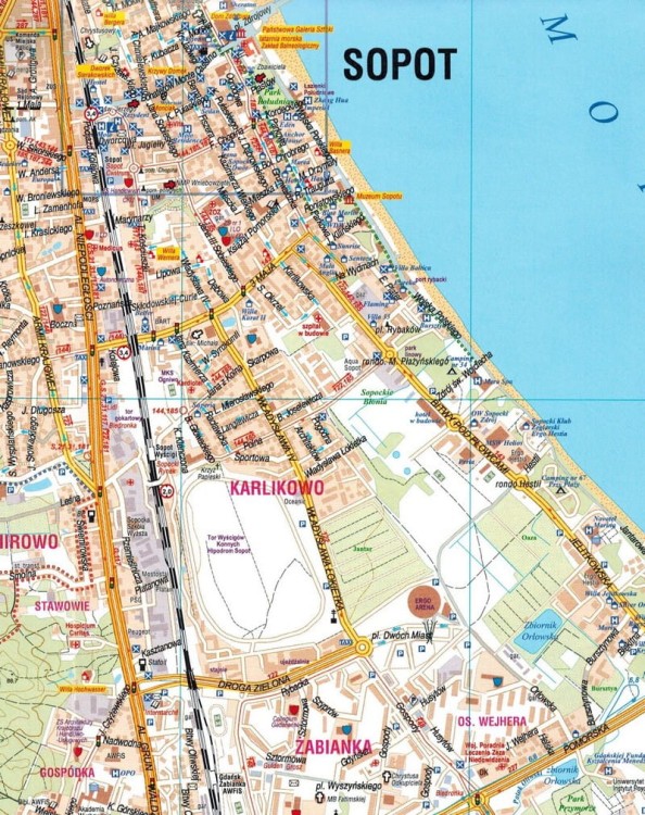 Trójmiasto. Gdańsk, Gdynia, Sopot. Mapa / Plan miasta wydawnictwa Galileos. Fragment 2