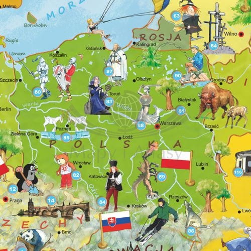 Europa Młodego Odkrywcy naklejka XXL dla dzieci ArtGlob fragment