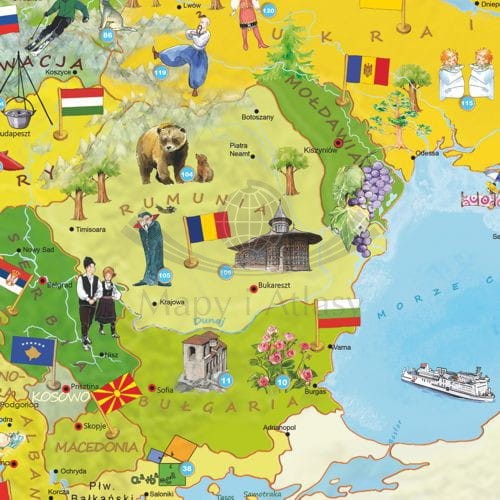 Europa Młodego Odkrywcy naklejka XXL dla dzieci ArtGlob fragment 4