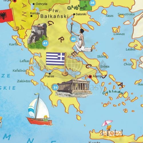 Europa Młodego Odkrywcy naklejka XXL dla dzieci ArtGlob fragment 6