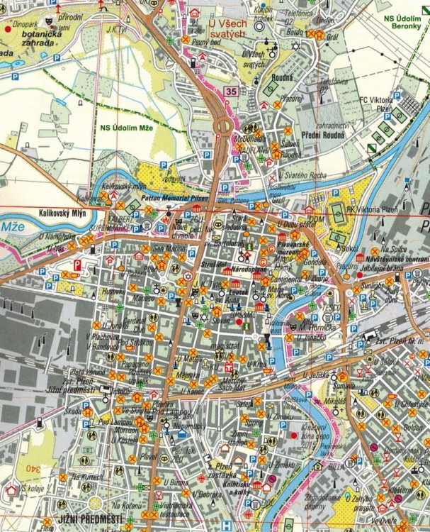 Plzensko mapa turystyczna 51 wydawnictwa Geodezie On Line. Fragment 1