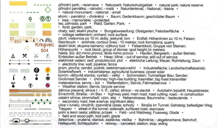 Plzensko mapa turystyczna 51 wydawnictwa Geodezie On Line. Legenda 2