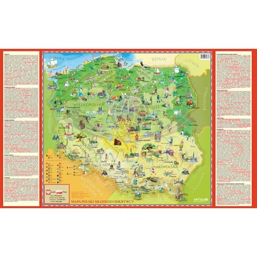 Polska Młodego Odkrywcy MIDI naklejka mapa ścienna ArtGlob