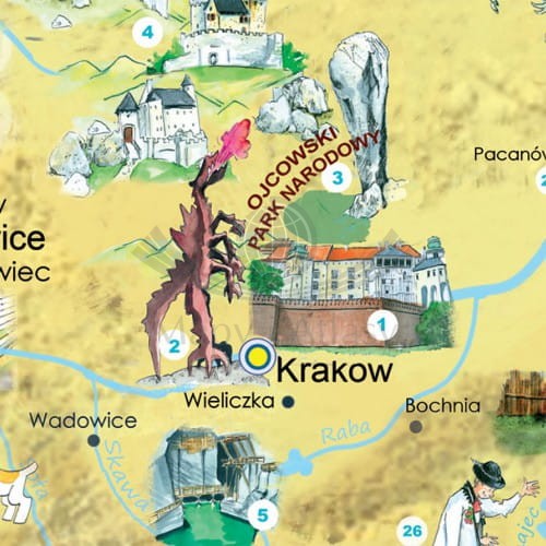 Polska Młodego Odkrywcy MIDI naklejka mapa ścienna ArtGlob fragment 5
