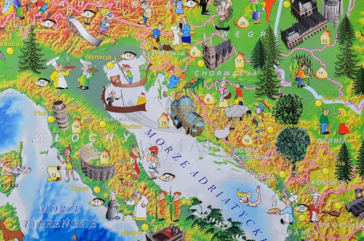 Europa w obrazkach Mapa dla dzieci do wpinania Piętka fragment 6