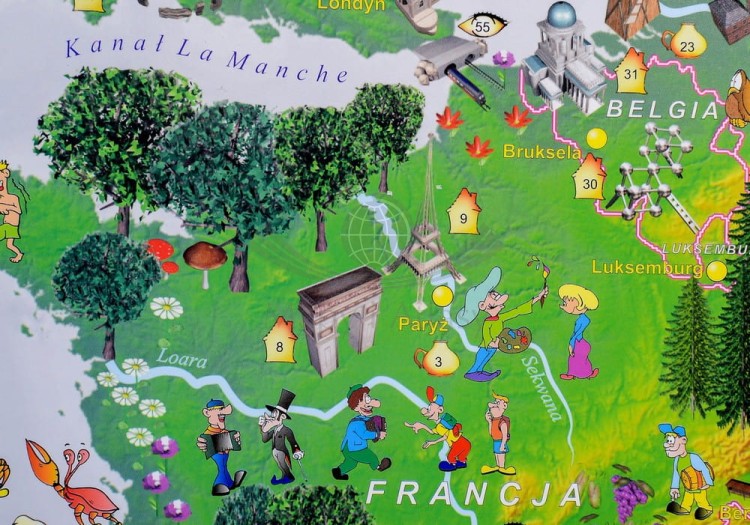 Europa w obrazkach Mapa dla dzieci magnetyczna Piętka fragment 4