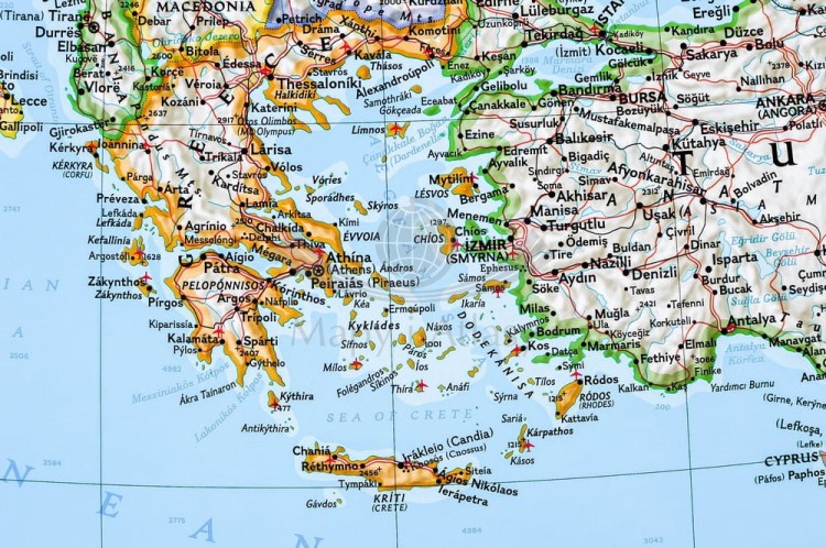 Kraje Basenu Morza Śródziemnego Mapa w ramie NG fragment 3