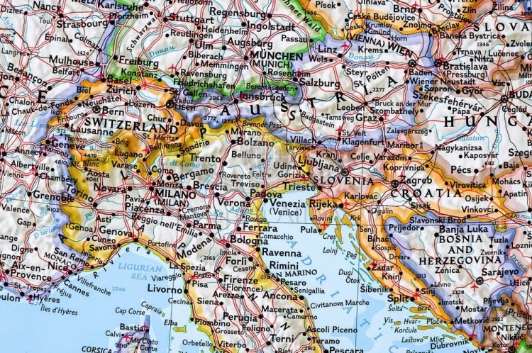 Kraje Basenu Morza Śródziemnego Mapa w ramie NG fragment 4