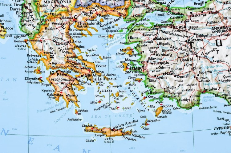 Kraje Basenu Morza Śródziemnego Mapa do wpinania NG fragment 3