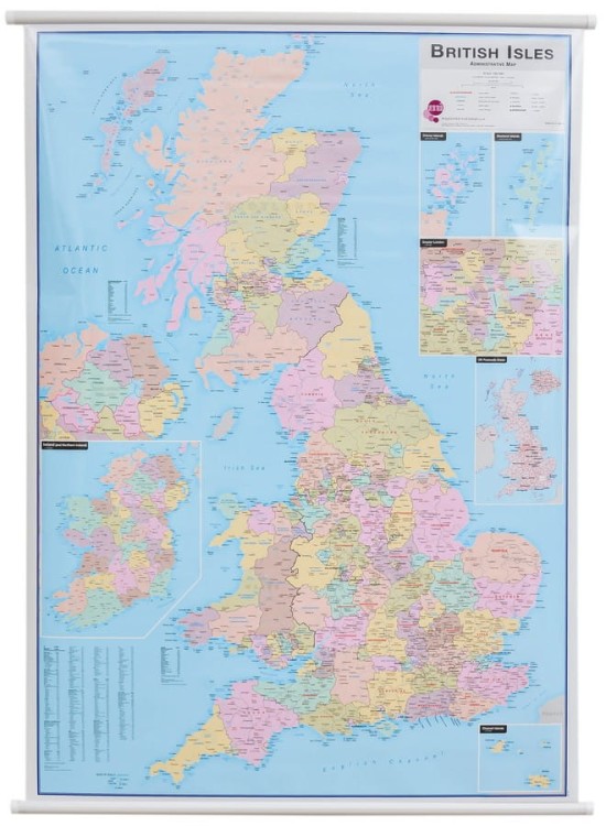 Wielka Brytania mapa ścienna administracyjna Maps International