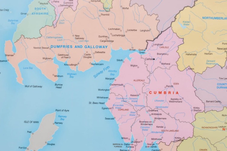 Wielka Brytania mapa ścienna administracyjna Maps International fragment