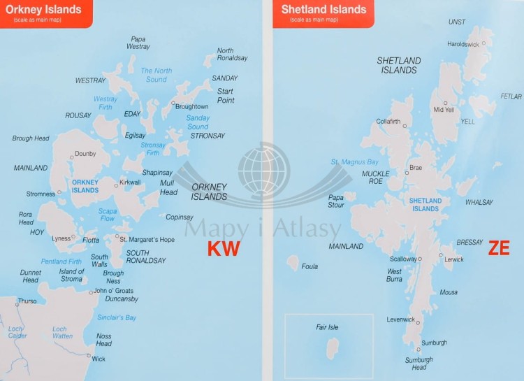 Wielka Brytania mapa ścienna kodowa Maps International fragment 9