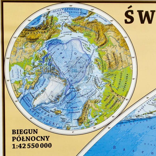 Świat 1:25 000 000 naklejka mapa ścienna fizyczna EKO-GRAF fragment 7