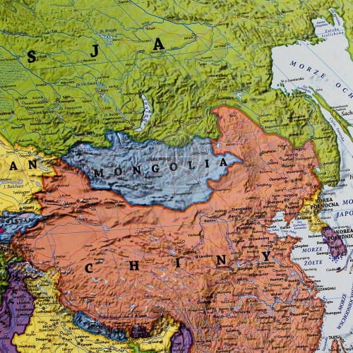 Świat 1:25 000 000 naklejka mapa ścienna polityczna EKO-GRAF fragment 3