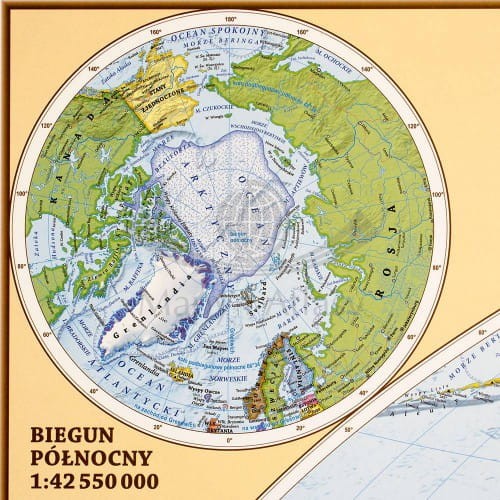 Świat 1:25 000 000 naklejka mapa ścienna polityczna EKO-GRAF fragment 11