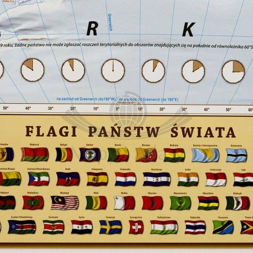 Świat 1:25 000 000 naklejka mapa ścienna polityczna EKO-GRAF fragment 8