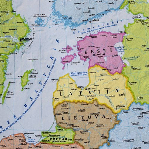 Europa 1:4 500 000 naklejka mapa ścienna polityczna fragment 4