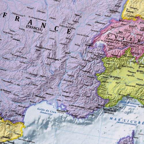 Europa 1:4 500 000 naklejka mapa ścienna polityczna fragment 5