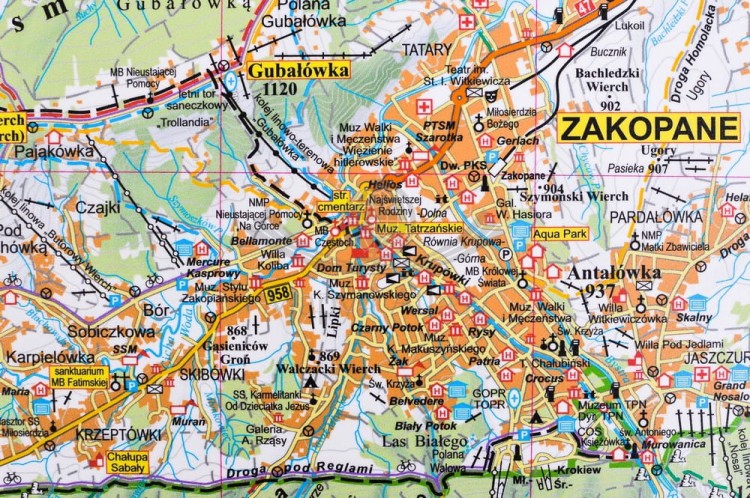 Tatry polskie i słowackie 1:35 000. Naklejka, mapa ścienna turystyczna. Fragment 7