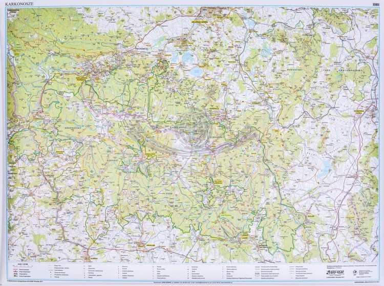Karkonosze polskie i słowackie 1:35 000 naklejka mapa ścienna turystyczna EKO-GRAF