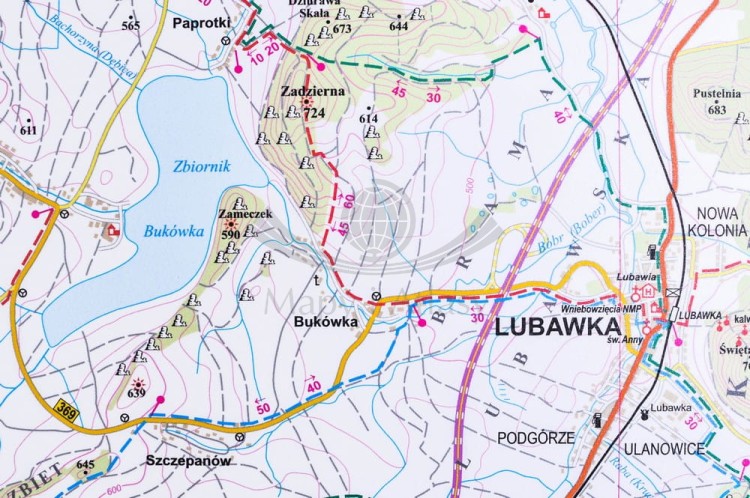 Karkonosze polskie i słowackie 1:35 000 naklejka mapa ścienna turystyczna EKO-GRAF fragment 11