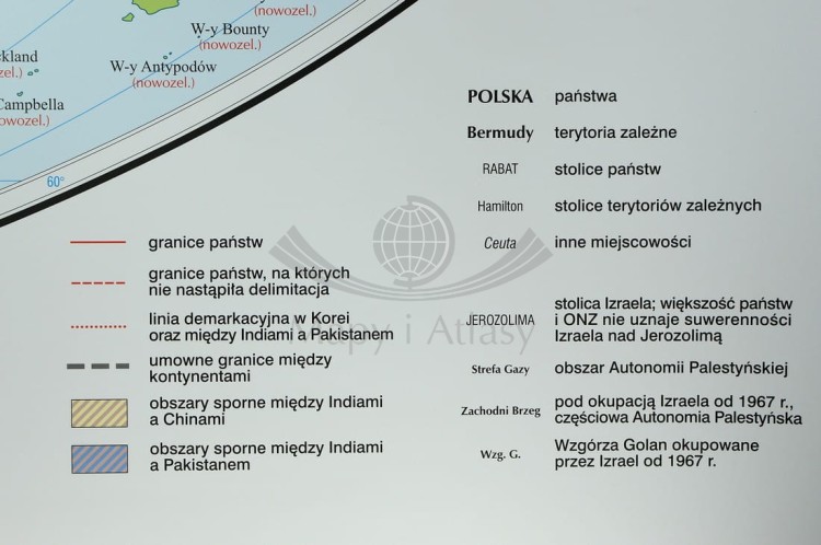 Świat polityczny 1:19 000 000 magnetyczna Nowa Era legenda