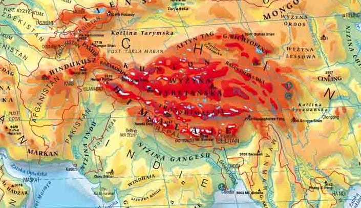 Świat fizyczny 1:22 000 000 Mapa magnetyczna Meridian fragment 1