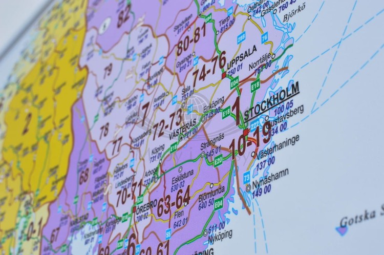 Europa środkowa drogowa z kodami Mapa magnetyczna 1:1 400 000 Piętka fragment 14