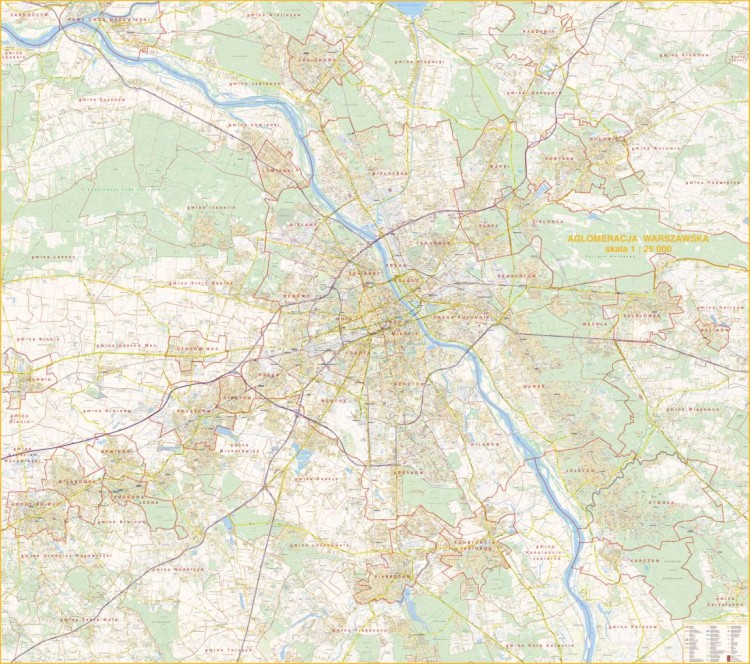 Aglomeracja warszawska mapa ścienna Jokart