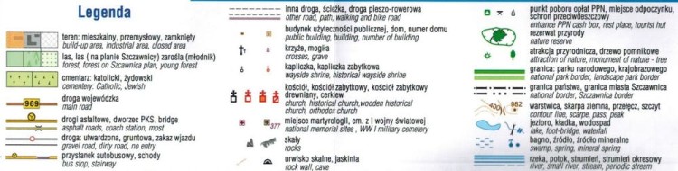 Szczawnica Mapa kieszonkowa wodoodporna Compass legenda 1