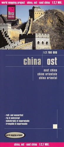 Chiny wschodnie 1:2 700 000. Foliowana mapa samochodowo-turystyczna wydawnictwa Reise Know-How. Okładka