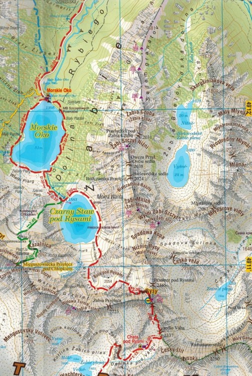 Tatry 1:22 500. Mapa turystyczna wydawnictwa Galileos. Fragment 1