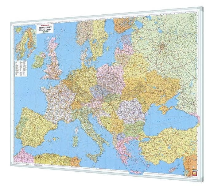 Europa polityczno-drogowa 1:2 600 000 Mapa w ramie Freytag&Berndt